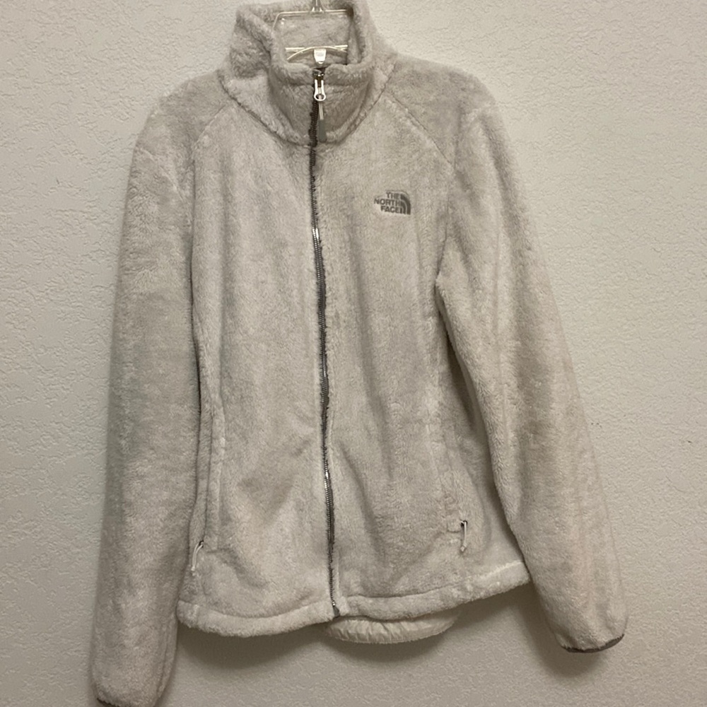 North Face women’s white zip up jacket